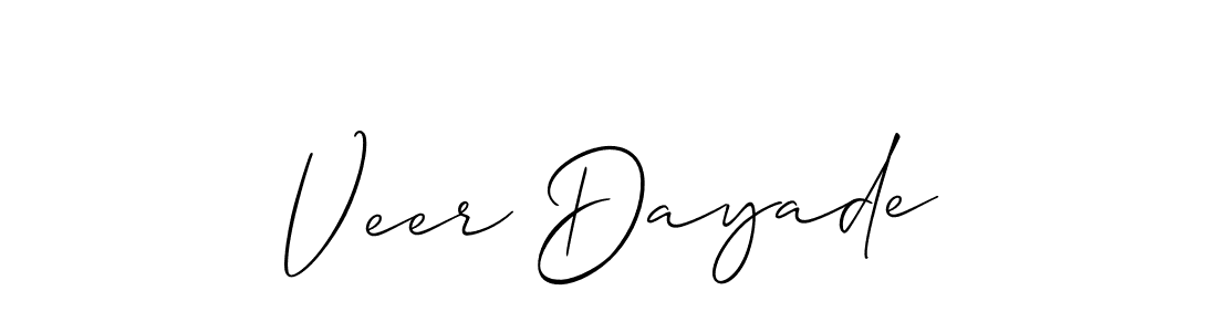 Design your own signature with our free online signature maker. With this signature software, you can create a handwritten (Allison_Script) signature for name Veer Dayade. Veer Dayade signature style 2 images and pictures png