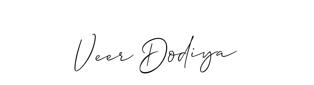 Also You can easily find your signature by using the search form. We will create Veer Dodiya name handwritten signature images for you free of cost using Allison_Script sign style. Veer Dodiya signature style 2 images and pictures png