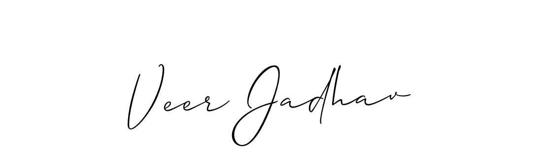 How to make Veer Jadhav name signature. Use Allison_Script style for creating short signs online. This is the latest handwritten sign. Veer Jadhav signature style 2 images and pictures png