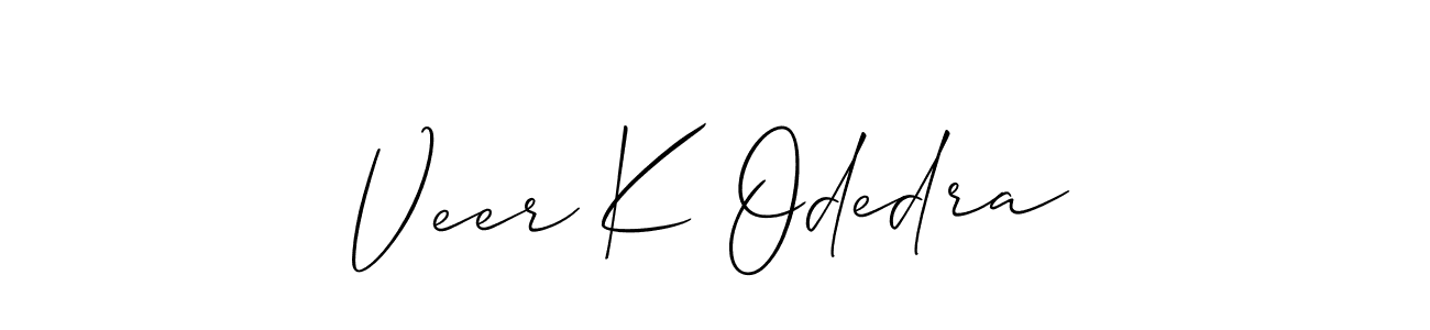 Use a signature maker to create a handwritten signature online. With this signature software, you can design (Allison_Script) your own signature for name Veer K Odedra. Veer K Odedra signature style 2 images and pictures png