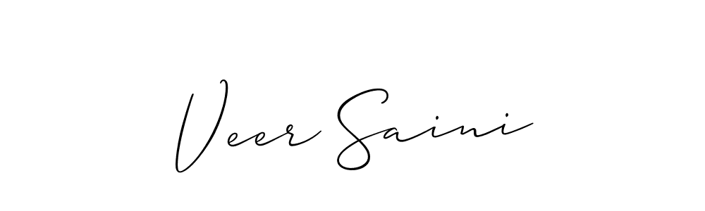 Make a beautiful signature design for name Veer Saini. With this signature (Allison_Script) style, you can create a handwritten signature for free. Veer Saini signature style 2 images and pictures png