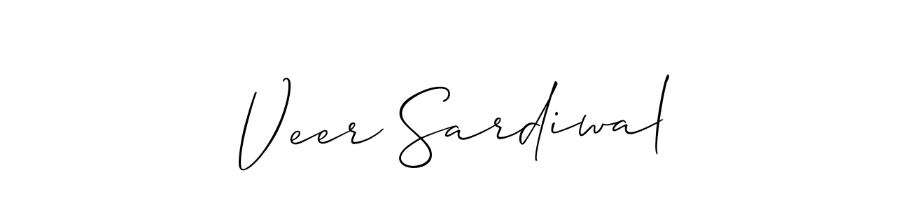 Use a signature maker to create a handwritten signature online. With this signature software, you can design (Allison_Script) your own signature for name Veer Sardiwal. Veer Sardiwal signature style 2 images and pictures png