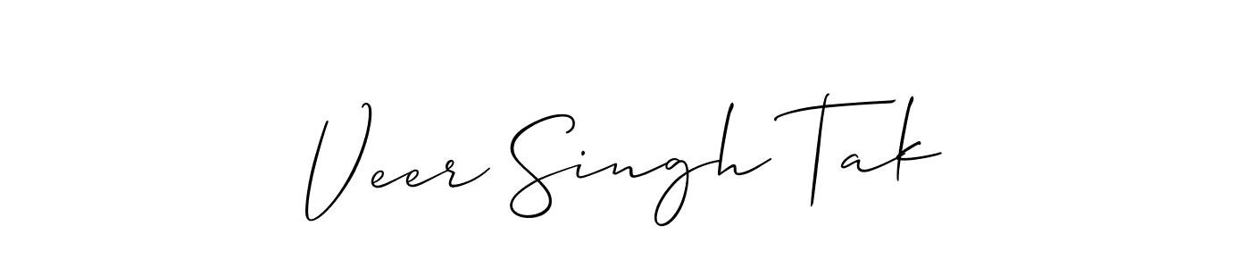 Make a beautiful signature design for name Veer Singh Tak. With this signature (Allison_Script) style, you can create a handwritten signature for free. Veer Singh Tak signature style 2 images and pictures png