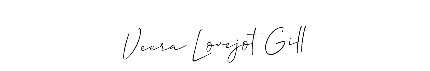 if you are searching for the best signature style for your name Veera Lovejot Gill. so please give up your signature search. here we have designed multiple signature styles  using Allison_Script. Veera Lovejot Gill signature style 2 images and pictures png