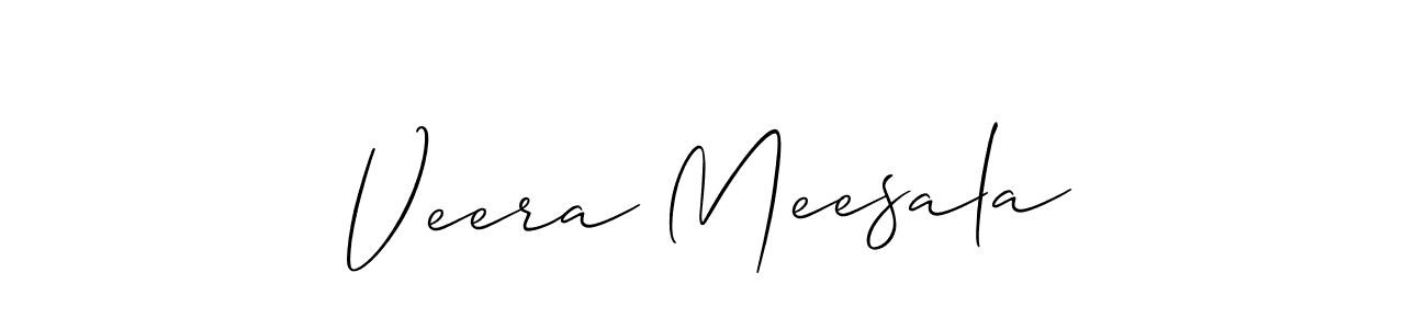 Make a beautiful signature design for name Veera Meesala. With this signature (Allison_Script) style, you can create a handwritten signature for free. Veera Meesala signature style 2 images and pictures png