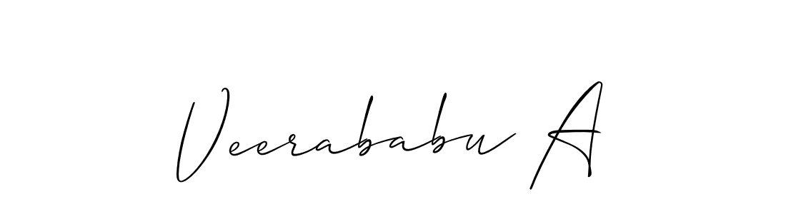 You can use this online signature creator to create a handwritten signature for the name Veerababu A. This is the best online autograph maker. Veerababu A signature style 2 images and pictures png