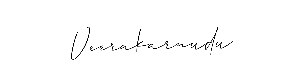 Use a signature maker to create a handwritten signature online. With this signature software, you can design (Allison_Script) your own signature for name Veerakarnudu. Veerakarnudu signature style 2 images and pictures png