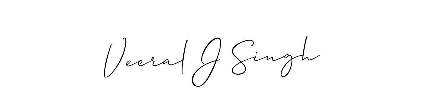 How to make Veeral J Singh name signature. Use Allison_Script style for creating short signs online. This is the latest handwritten sign. Veeral J Singh signature style 2 images and pictures png