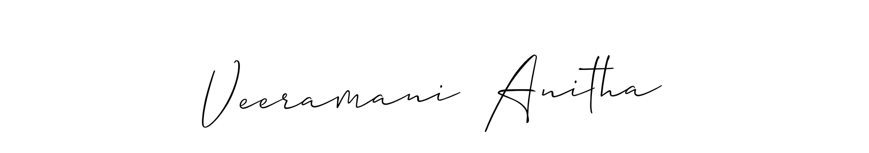 Create a beautiful signature design for name Veeramani  Anitha. With this signature (Allison_Script) fonts, you can make a handwritten signature for free. Veeramani  Anitha signature style 2 images and pictures png