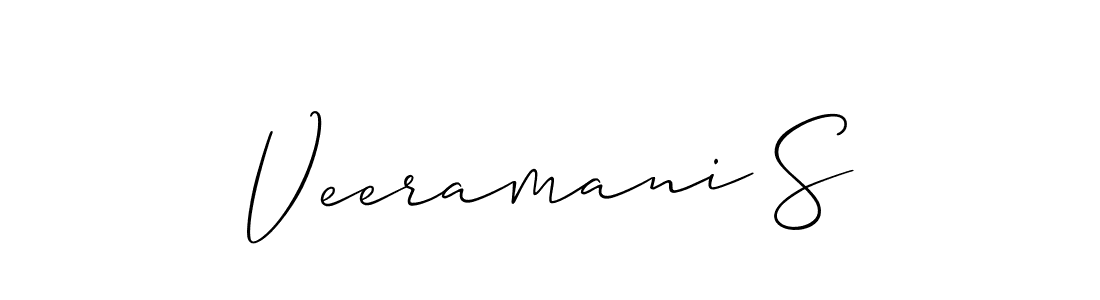 How to make Veeramani S name signature. Use Allison_Script style for creating short signs online. This is the latest handwritten sign. Veeramani S signature style 2 images and pictures png