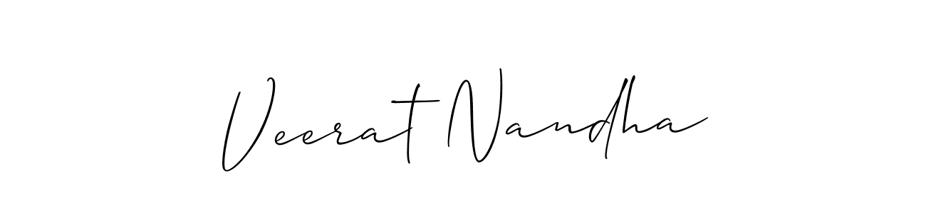 Make a beautiful signature design for name Veerat Nandha. With this signature (Allison_Script) style, you can create a handwritten signature for free. Veerat Nandha signature style 2 images and pictures png