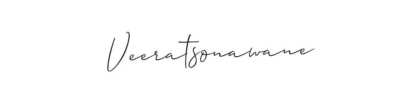 How to make Veeratsonawane name signature. Use Allison_Script style for creating short signs online. This is the latest handwritten sign. Veeratsonawane signature style 2 images and pictures png