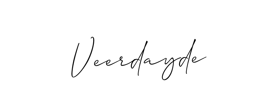 Create a beautiful signature design for name Veerdayde. With this signature (Allison_Script) fonts, you can make a handwritten signature for free. Veerdayde signature style 2 images and pictures png