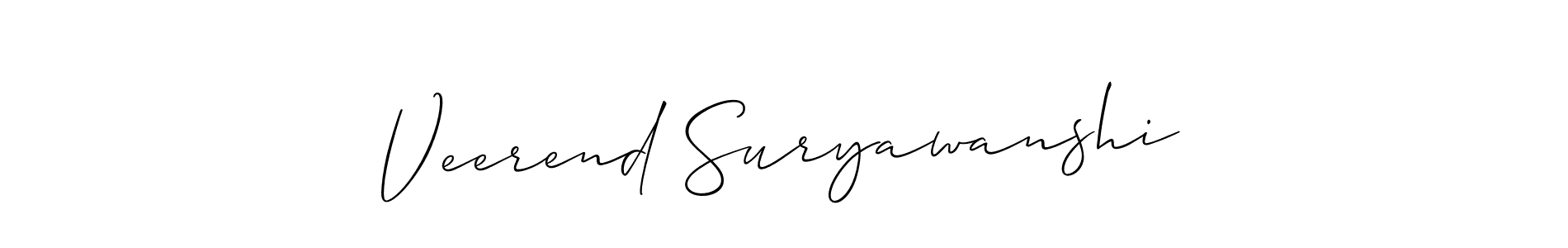 You should practise on your own different ways (Allison_Script) to write your name (Veerend Suryawanshi) in signature. don't let someone else do it for you. Veerend Suryawanshi signature style 2 images and pictures png