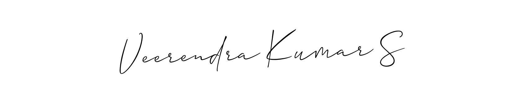 Create a beautiful signature design for name Veerendra Kumar S. With this signature (Allison_Script) fonts, you can make a handwritten signature for free. Veerendra Kumar S signature style 2 images and pictures png