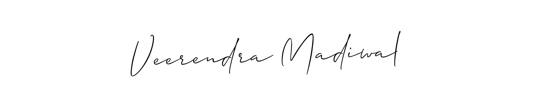 Allison_Script is a professional signature style that is perfect for those who want to add a touch of class to their signature. It is also a great choice for those who want to make their signature more unique. Get Veerendra Madiwal name to fancy signature for free. Veerendra Madiwal signature style 2 images and pictures png