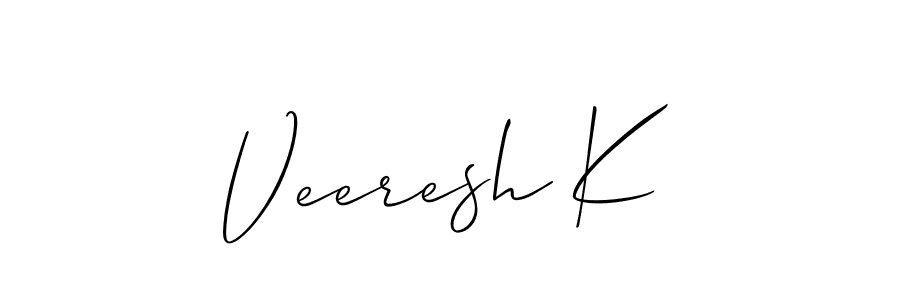 Design your own signature with our free online signature maker. With this signature software, you can create a handwritten (Allison_Script) signature for name Veeresh K. Veeresh K signature style 2 images and pictures png