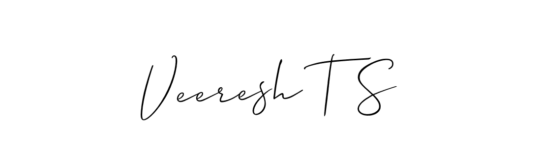 Design your own signature with our free online signature maker. With this signature software, you can create a handwritten (Allison_Script) signature for name Veeresh T S. Veeresh T S signature style 2 images and pictures png