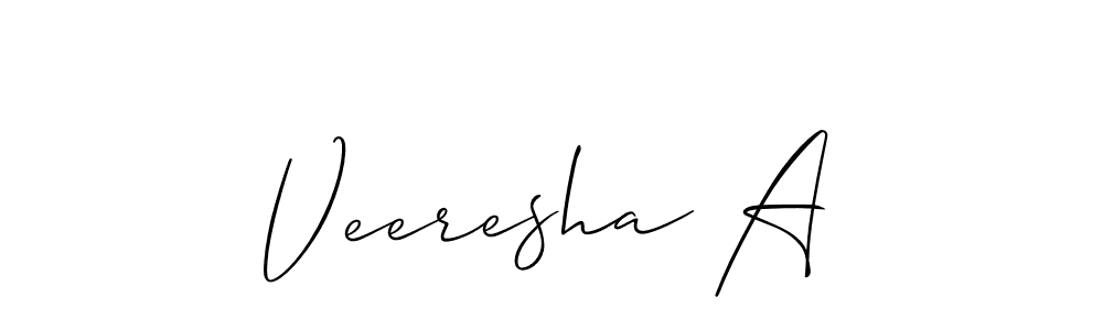 Also You can easily find your signature by using the search form. We will create Veeresha A name handwritten signature images for you free of cost using Allison_Script sign style. Veeresha A signature style 2 images and pictures png