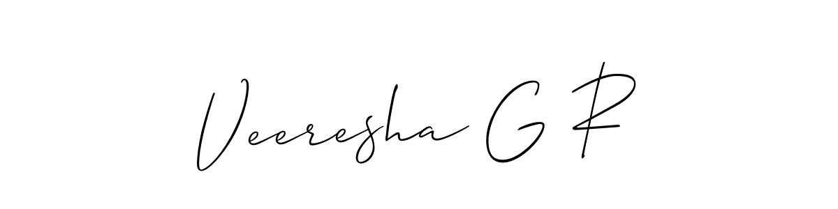 Create a beautiful signature design for name Veeresha G R. With this signature (Allison_Script) fonts, you can make a handwritten signature for free. Veeresha G R signature style 2 images and pictures png