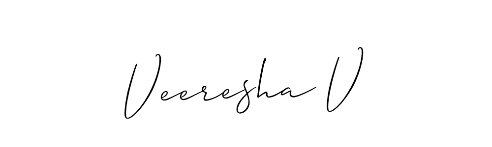 How to Draw Veeresha V signature style? Allison_Script is a latest design signature styles for name Veeresha V. Veeresha V signature style 2 images and pictures png