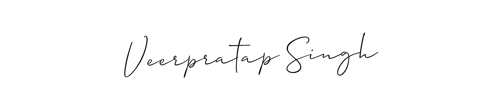 How to make Veerpratap Singh name signature. Use Allison_Script style for creating short signs online. This is the latest handwritten sign. Veerpratap Singh signature style 2 images and pictures png