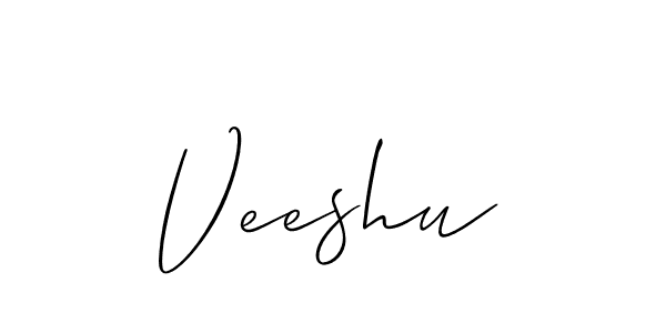 Use a signature maker to create a handwritten signature online. With this signature software, you can design (Allison_Script) your own signature for name Veeshu. Veeshu signature style 2 images and pictures png