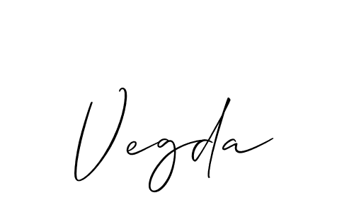 How to make Vegda signature? Allison_Script is a professional autograph style. Create handwritten signature for Vegda name. Vegda signature style 2 images and pictures png