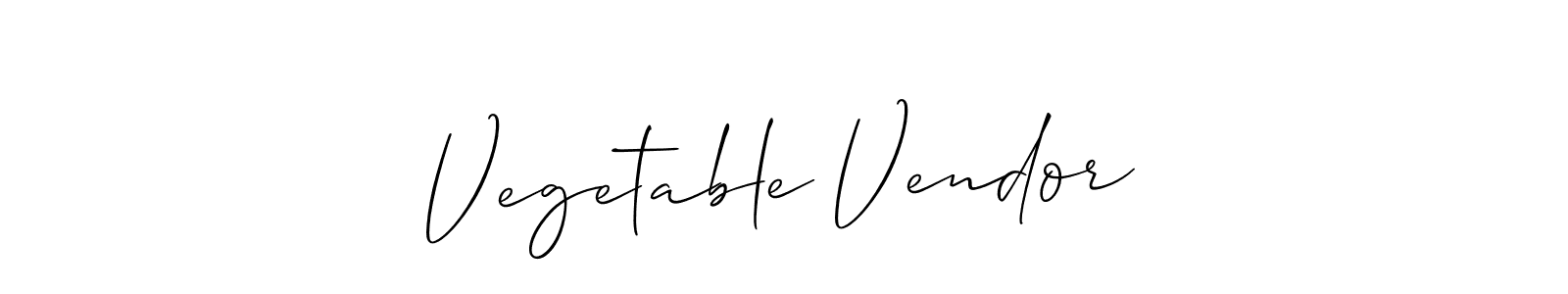 Make a beautiful signature design for name Vegetable Vendor. With this signature (Allison_Script) style, you can create a handwritten signature for free. Vegetable Vendor signature style 2 images and pictures png