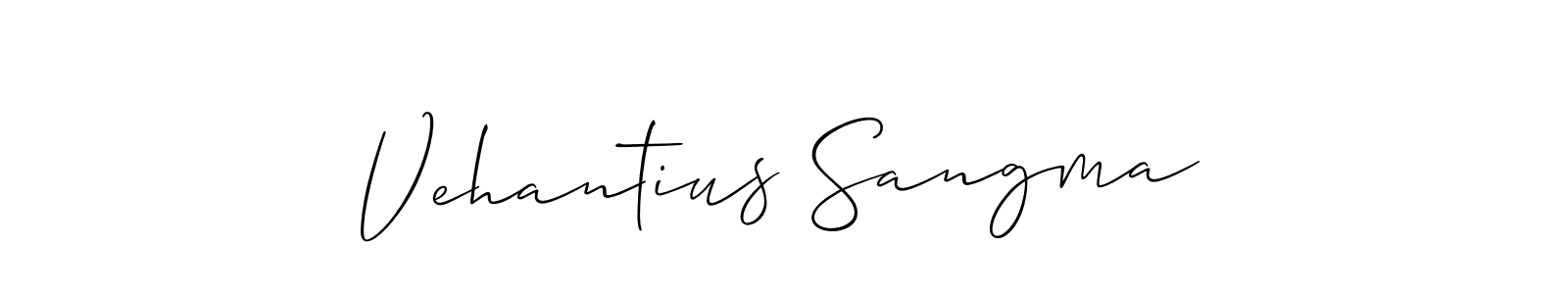 The best way (Allison_Script) to make a short signature is to pick only two or three words in your name. The name Vehantius Sangma include a total of six letters. For converting this name. Vehantius Sangma signature style 2 images and pictures png