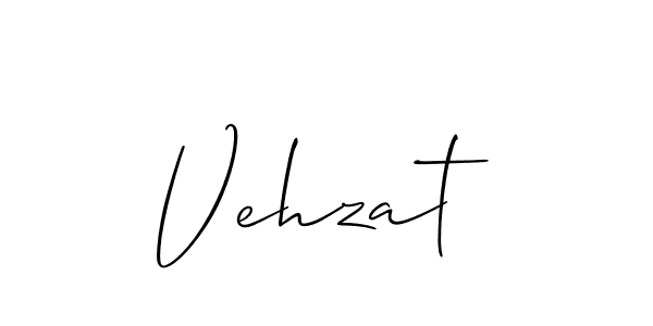 Design your own signature with our free online signature maker. With this signature software, you can create a handwritten (Allison_Script) signature for name Vehzat. Vehzat signature style 2 images and pictures png