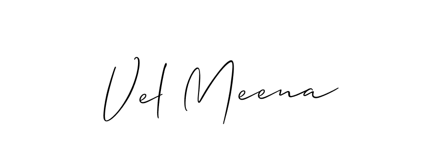 Create a beautiful signature design for name Vel Meena. With this signature (Allison_Script) fonts, you can make a handwritten signature for free. Vel Meena signature style 2 images and pictures png