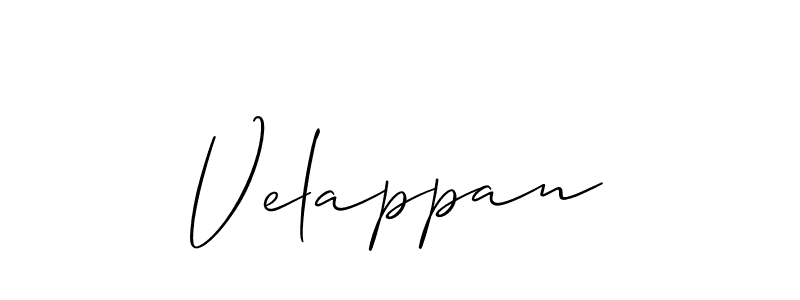 Design your own signature with our free online signature maker. With this signature software, you can create a handwritten (Allison_Script) signature for name Velappan. Velappan signature style 2 images and pictures png