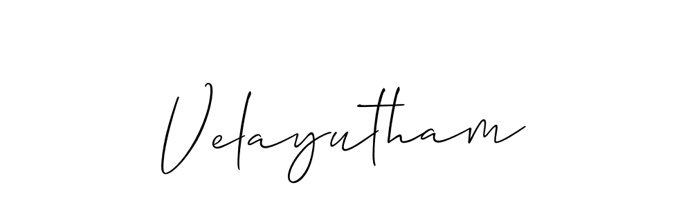 Make a beautiful signature design for name Velayutham. With this signature (Allison_Script) style, you can create a handwritten signature for free. Velayutham signature style 2 images and pictures png