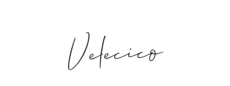 The best way (Allison_Script) to make a short signature is to pick only two or three words in your name. The name Velecico include a total of six letters. For converting this name. Velecico signature style 2 images and pictures png