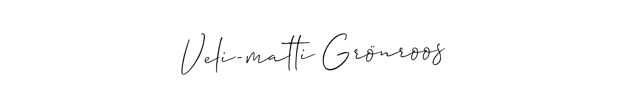 Make a short Veli-matti Grönroos signature style. Manage your documents anywhere anytime using Allison_Script. Create and add eSignatures, submit forms, share and send files easily. Veli-matti Grönroos signature style 2 images and pictures png