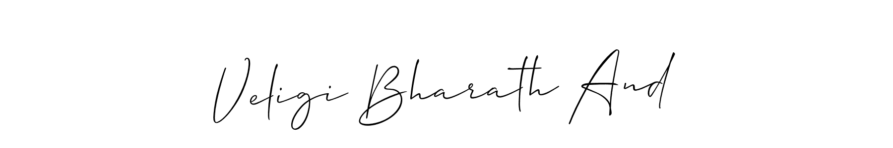 How to make Veligi Bharath And signature? Allison_Script is a professional autograph style. Create handwritten signature for Veligi Bharath And name. Veligi Bharath And signature style 2 images and pictures png