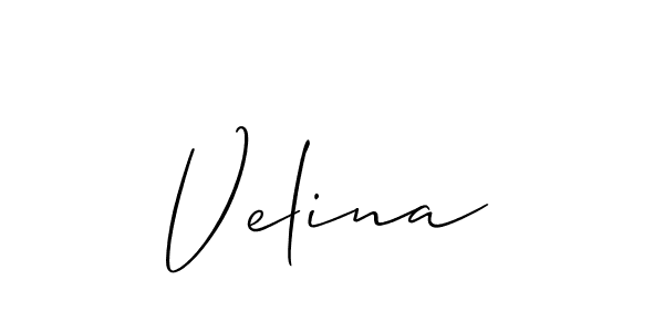 Similarly Allison_Script is the best handwritten signature design. Signature creator online .You can use it as an online autograph creator for name Velina. Velina signature style 2 images and pictures png