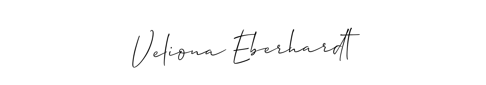 You should practise on your own different ways (Allison_Script) to write your name (Veliona Eberhardt) in signature. don't let someone else do it for you. Veliona Eberhardt signature style 2 images and pictures png