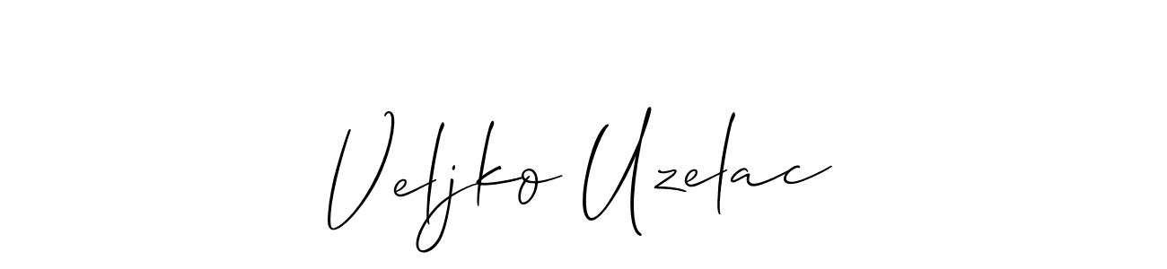 Use a signature maker to create a handwritten signature online. With this signature software, you can design (Allison_Script) your own signature for name Veljko Uzelac. Veljko Uzelac signature style 2 images and pictures png