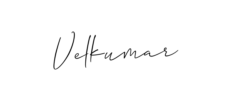 Make a beautiful signature design for name Velkumar. With this signature (Allison_Script) style, you can create a handwritten signature for free. Velkumar signature style 2 images and pictures png