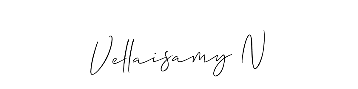 Make a beautiful signature design for name Vellaisamy N. With this signature (Allison_Script) style, you can create a handwritten signature for free. Vellaisamy N signature style 2 images and pictures png