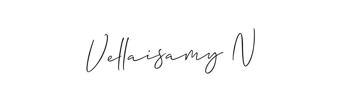 Make a beautiful signature design for name Vellaisamy N. With this signature (Allison_Script) style, you can create a handwritten signature for free. Vellaisamy N signature style 2 images and pictures png