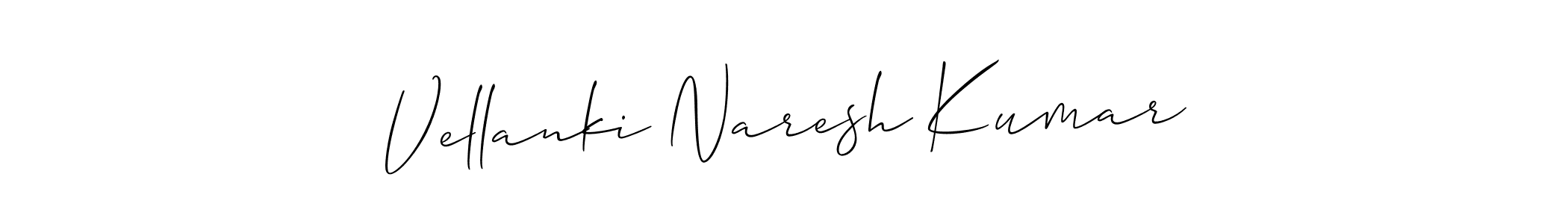 Allison_Script is a professional signature style that is perfect for those who want to add a touch of class to their signature. It is also a great choice for those who want to make their signature more unique. Get Vellanki Naresh Kumar name to fancy signature for free. Vellanki Naresh Kumar signature style 2 images and pictures png