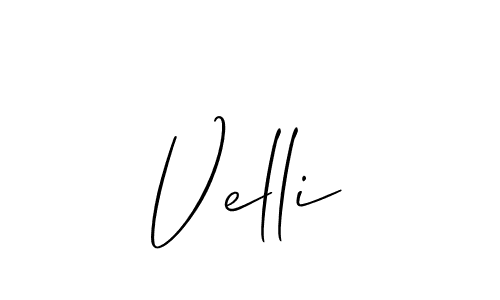 Make a beautiful signature design for name Velli. With this signature (Allison_Script) style, you can create a handwritten signature for free. Velli signature style 2 images and pictures png