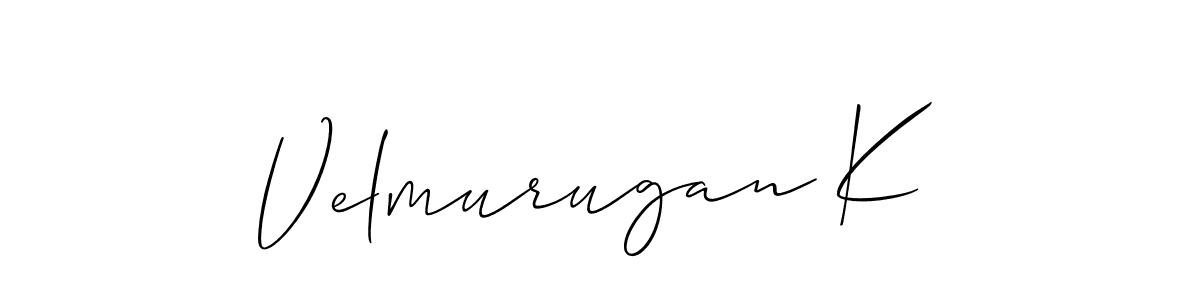 The best way (Allison_Script) to make a short signature is to pick only two or three words in your name. The name Velmurugan K include a total of six letters. For converting this name. Velmurugan K signature style 2 images and pictures png