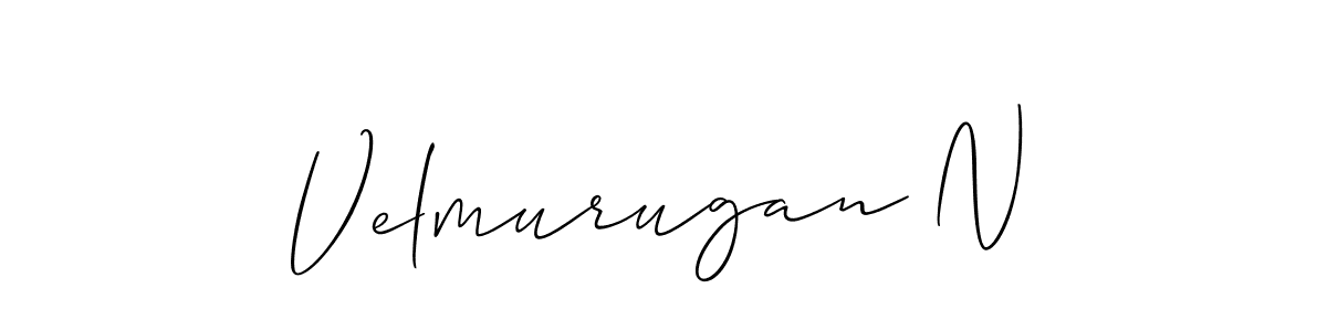 Create a beautiful signature design for name Velmurugan N. With this signature (Allison_Script) fonts, you can make a handwritten signature for free. Velmurugan N signature style 2 images and pictures png