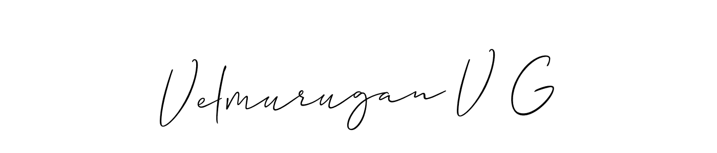 It looks lik you need a new signature style for name Velmurugan V G. Design unique handwritten (Allison_Script) signature with our free signature maker in just a few clicks. Velmurugan V G signature style 2 images and pictures png