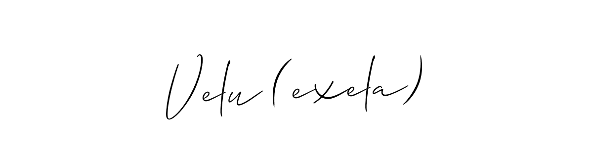 Similarly Allison_Script is the best handwritten signature design. Signature creator online .You can use it as an online autograph creator for name Velu (exela). Velu (exela) signature style 2 images and pictures png