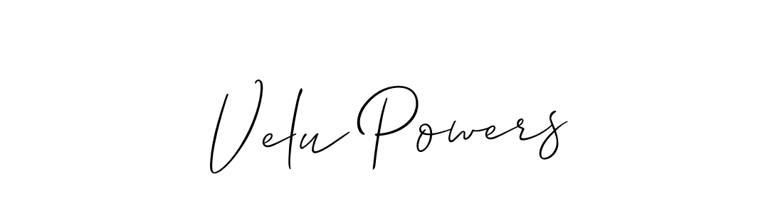 Velu Powers stylish signature style. Best Handwritten Sign (Allison_Script) for my name. Handwritten Signature Collection Ideas for my name Velu Powers. Velu Powers signature style 2 images and pictures png